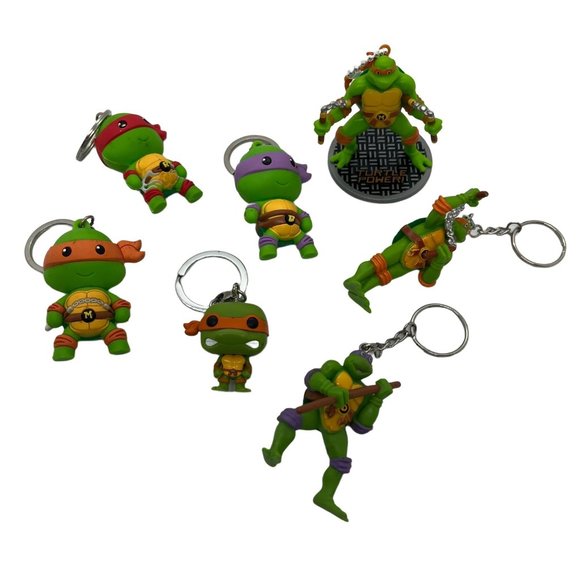 TMNT Teenage Mutant Ninja Turtles Set of 7 Keychains - Picture 1 of 11